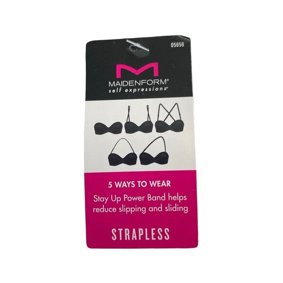 Maidenform Womens Bra Size 38C Black Self Expressions Plunge Push up Bra 5656 - Picture 9 of 10